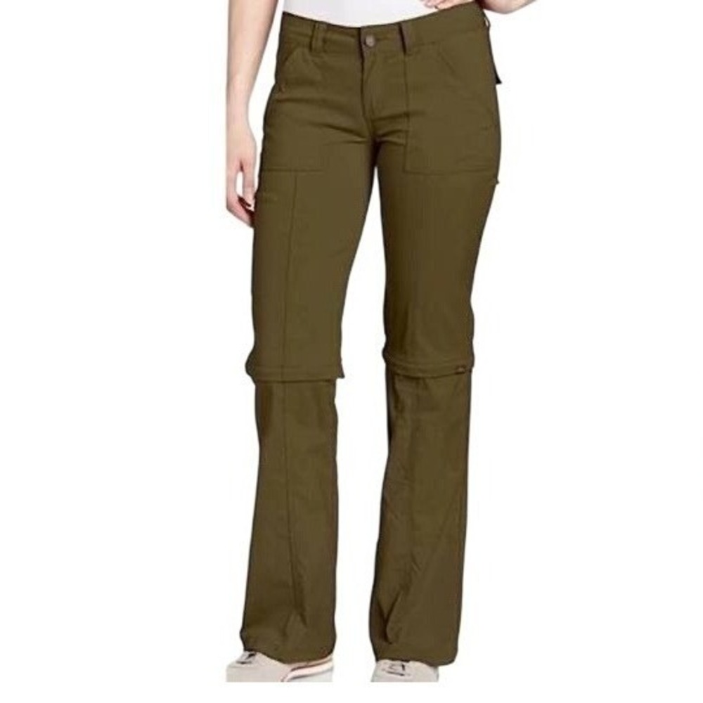 Prana Monarch Convertible Zip Off Hiking Outdoor Pant Women's Green Size 12